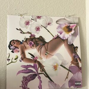 Floral Art Print with Purple and White Accents